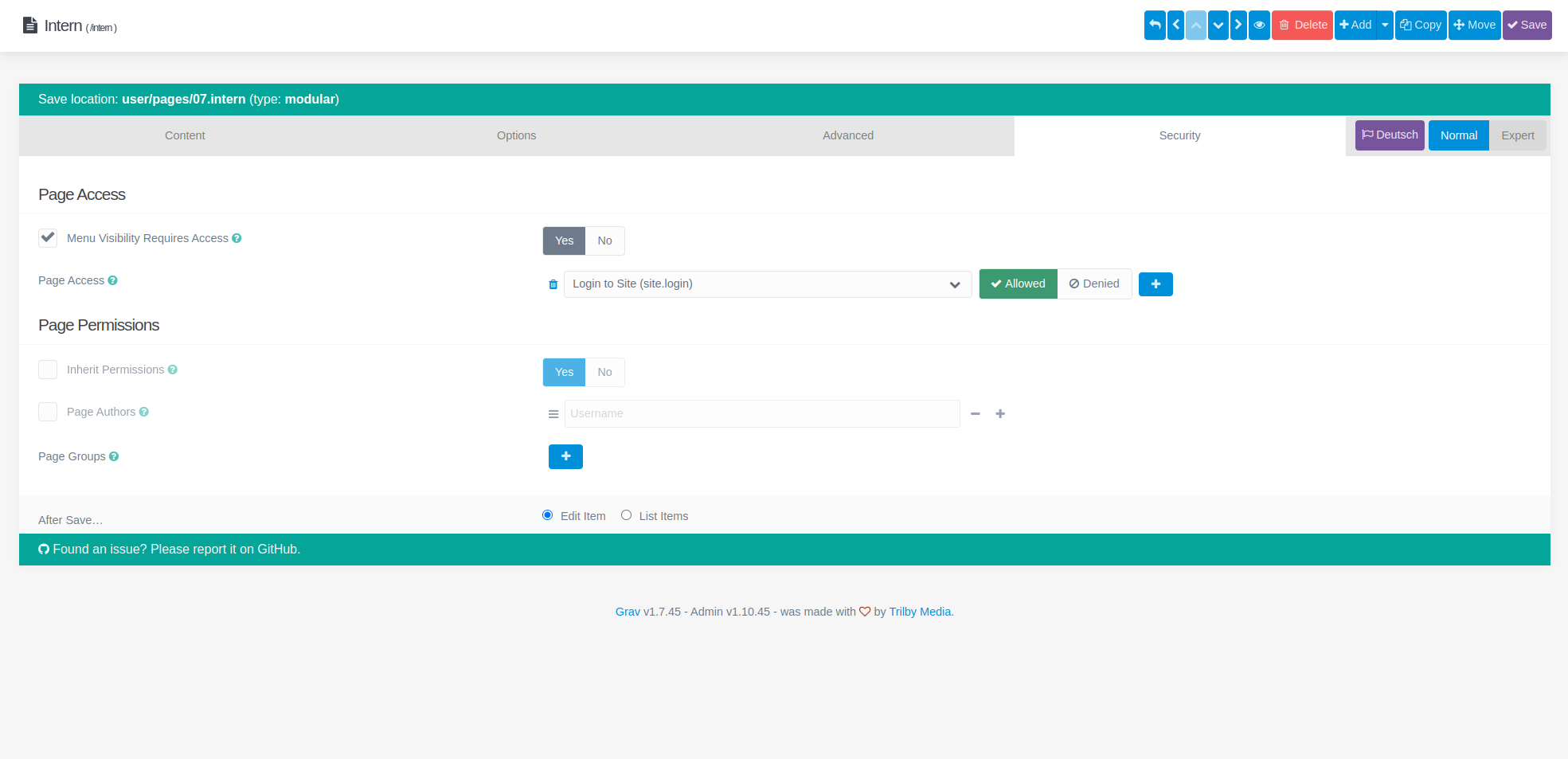 Admin Page of security tab of the private page |690x333, 75%