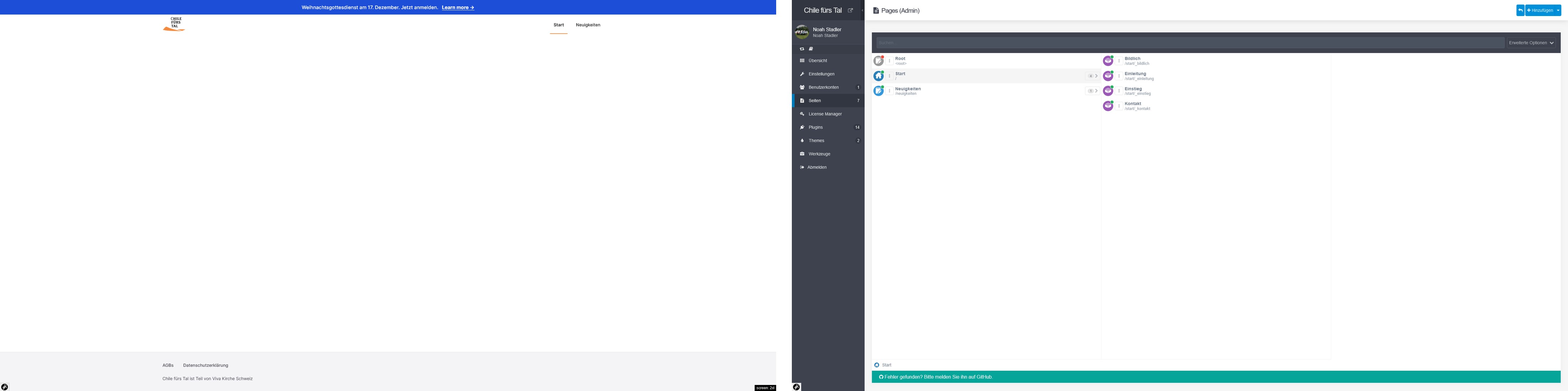 Frontend and page overview in admin panel|690x172